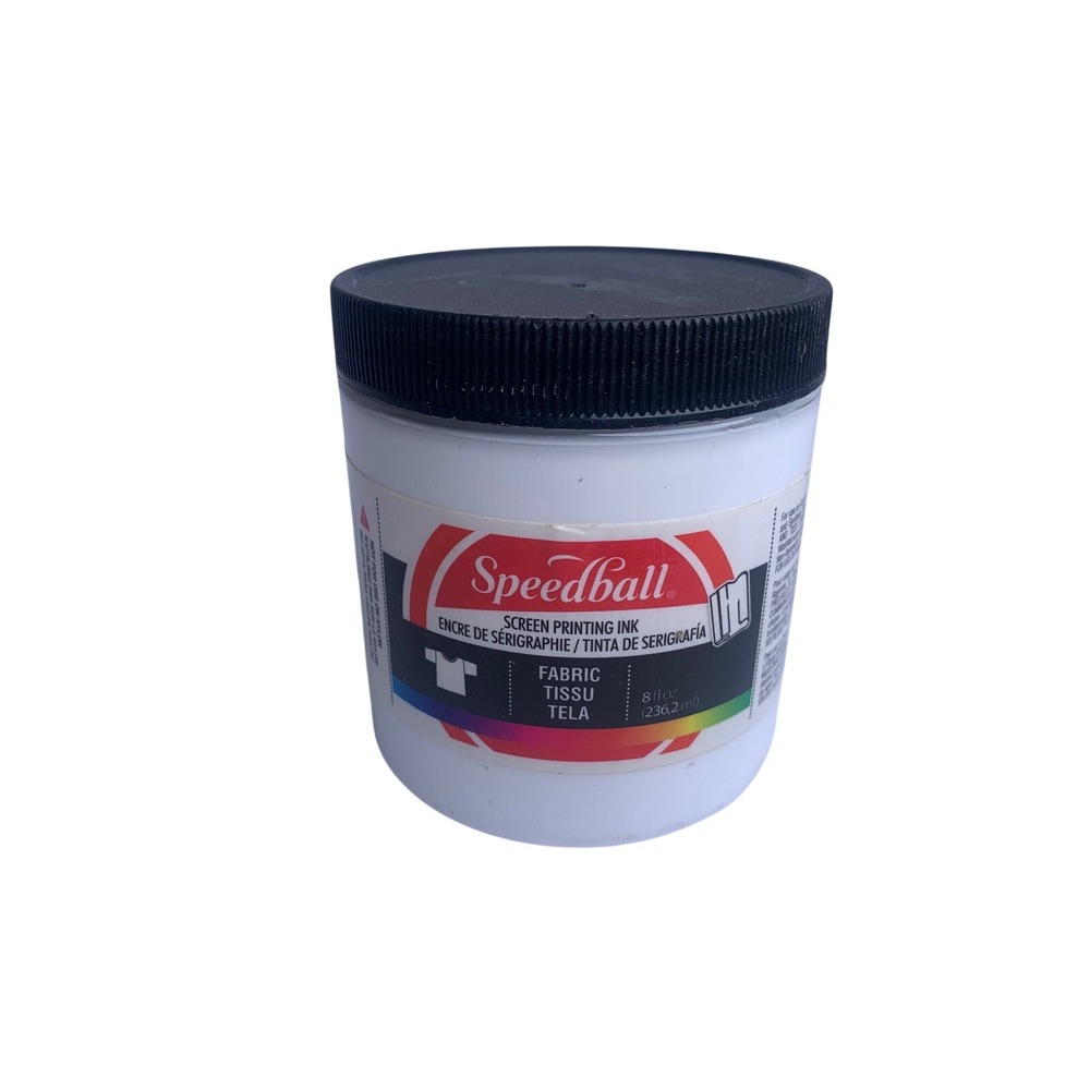 Speedball White Fabric Screen Printing‎ Ink 8oz Water-Based Opaque New